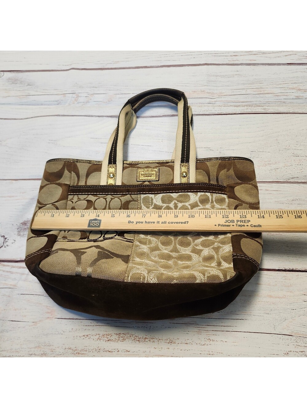 Coach Vintage Signature Patchwork Tote Bag Brown - Picture 3 of 13